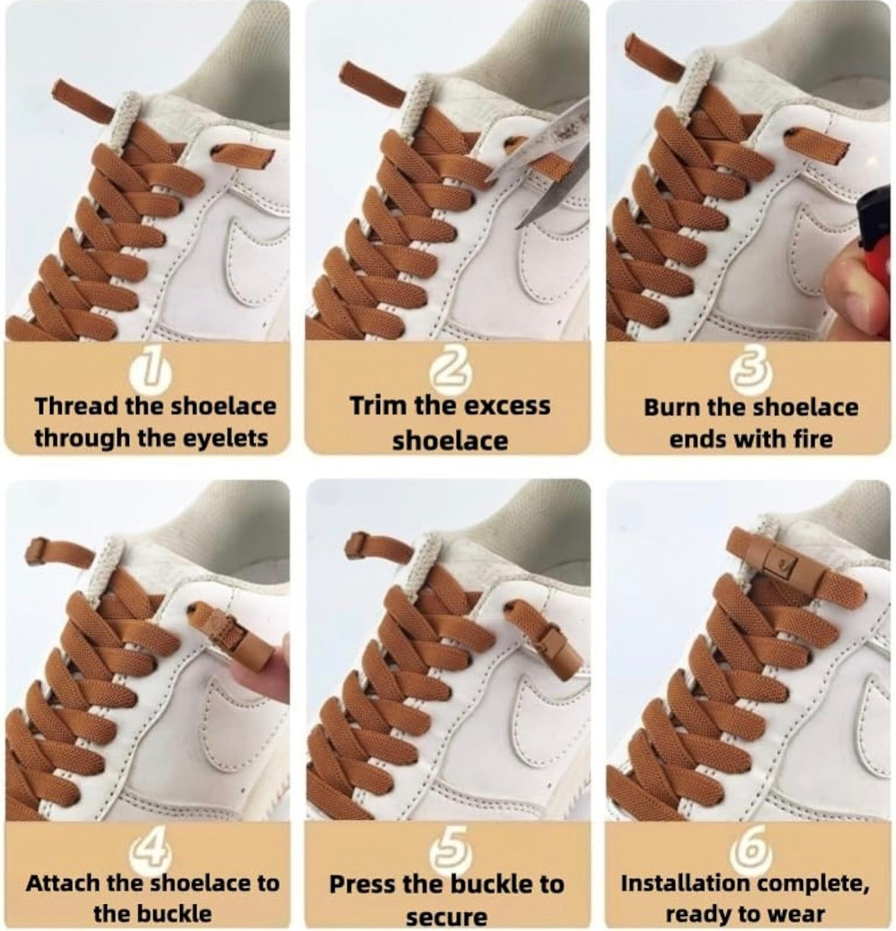 LockStep no-tie shoelace system